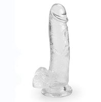 TT#UU254 7 inch Transparent Ð`ịl'Ďɔ Soft Silicone, 100% Waterproof, with Powerful Suction Cup Massager