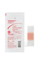 PolyMem Cloth Strip Wound Dressing, Sterile, Foam, 1' X 3' Adhesive, 1' X 1' Pad, 7031 (Box of 20)