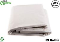 EcoQuality 39 Gallon Heavy Duty Clear Large Trash Bags (210 Count) - Yard Trash Bags, Great for Leaves, Lawn and Leaf Bags, Recycling Garbage Bags, 1.5 Mil (39 Gallon - 210 Count)