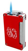 Personalized Visol Zidane Red Matte Cigar Lighter with Built-in Cigar Punch with Free Laser Engraving (Vine Monogram)