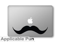 Oversized Waxed Mustache - Black Vinyl Decal Decorative - Sized for 13" Macbooks