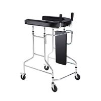 GYZ GY Elderly Walker, Four-Legged Walking Stick with Wheel seat, Folding Lightweight Disabled Rehabilitation Training Assisted Walking, Blue Black Medical Supplies (Color : Black)