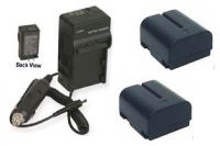 2 Batteries + Charger for JVC GR-DVL815, JVC GR-DVL817, JVC GR-DVL820, JVC GR-DVL915, JVC GR-DVL920U