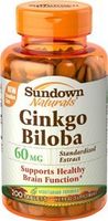 Sundown Naturals Ginkgo Biloba Standardized Extract 60 Mg 200 Tablets (3 Pack)