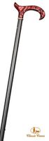 Extending Derby Cane - Marbled Ruby Acrylic Handle
