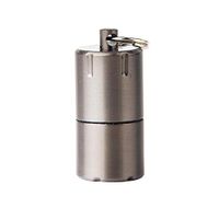 SharpointHome Mini Windproof Brass Lighter Portable Aluminium Alloy Lighter EDC Keychain Fire Starter for Outdoor Activity (Silver)