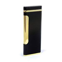 Windproof Heating Wire Jet Flame Butane Cigarette Cigar Gas Refillable Lighter(Not Include Butane) (Black)