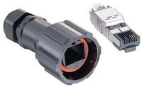 AMP 1954656-2 RJ45 ETHERNET CONNECTOR, PLUG, 8 POSITION, CABLE; NO. OF CONTACTS:8 CONTACT; GENDER:PLUG; CONNECTOR TYPE:RJ45; PRODUCT RANGE:IP67 COMMON CORE SERIES; CONNECTOR MOUNTING:CABLE MOUNT; CONT