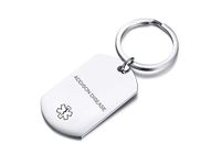 VNOX Personlized Customize Engraving Medical Alert Dog Tag Stainless Steel Keychain for Men Women (Style 6-26MM47MM, Addison Disease)