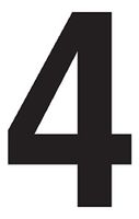 Labelmaster SS4B4"Number 4" Label, 4", Vinyl (Pack of 25)