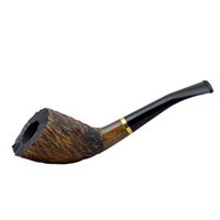 INDIGO no.310 bent handmade pearwood rustic brown tobacco smoking pipe