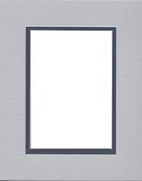 Pack of (5) 11x14 Double Acid Free White Core Picture Mats Cut for 8x10 Pictures in Nantucket Grey and Baltic Blue