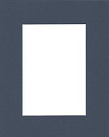 Pack of (5) 8x10 Acid Free White Core Picture Mats Cut for 5x7 Pictures in Baltic Blue