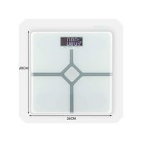 Bathroom Scales Floor Body Smart Electric Digital Weight Health Balance Scale Toughened Glass LCD Display 180Kg/50G,United States,28X28Cm White