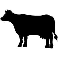 Milk Cow Decal Sticker (Black), Decal Sticker Vinyl Car Home Truck Window Laptop