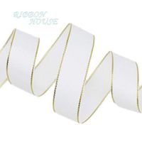 (10 Yards/lot) Gold Edged Grosgrain Ribbon Wholesale Gift Wrapping Christmas Ribbons by EGALIVE