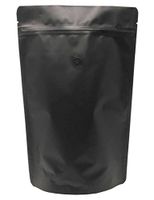 BAP 12 oz Matte Black Stand Up Pouch, Valve, Zip (500 pcs)