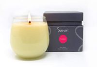SANARI – Organic Aromatherapy Candles, Stemless Wine Glasses, Zen Candles, Fragrance Free, Non Toxic, Essential Oils, Non GMO Soy, Vegan & Made in The USA - Pomegranate, Jasmin & Rose Petals, 16oz