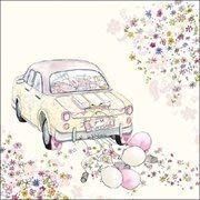 Ambiente Napkins Just Married with car + Lettering for The Wedding 20 Servietten pro Packing