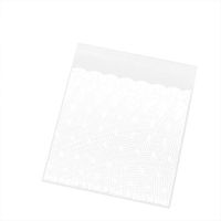 Wansan 100pcs Clear Cellophane Bags Lace Printing Self Adhesive Cookie Candy Package for Weddign Birthday Party Gift