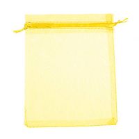 50 Pcs Organza Jewelry Gifts Drawable Box Wedding Gift Candy Mini Pouch Bag - Yellow 9cm by 12cm Ameesi