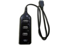 High Speed 4 Port Mini USB 2.0 Hub For Laptop PC Black
