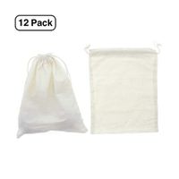 Linen and Bags Natural Cotton Muslin High Quality Drawstring Bags for Party Favors (8"x10")
