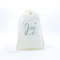 10 Joy Favor Bags Christmas Party Bags Holidays Goodie Candy Cloth Muslin Bag Gift Bag Wrap Exchange Advent Soap Stocking Stuffer