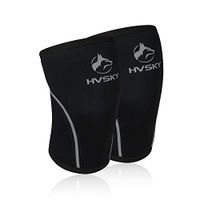 HVSKY Fitness Knee Sleeves for Weightlifting – Compression for Crossfit, Powerlifting, Squats – 7mm Lifting Sleeve Support (1 Pair), for Men & Women (Carbon Grey, Small)