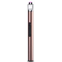 Long Arc Pulsed USB Lighter BBQ Candle Flameless Windproof Electric Lighters Rechargeable Electronic Cigarette Lighter Kitchen Gadget,Gold