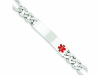 Finejewelers Sterling Silver Polished Medical Figaro Anchor Link Id Bracelet