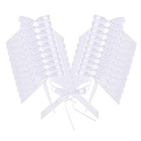 PH PandaHall 120pcs Wedding Pew End Bowknots 0.8 Inch Ribbon Bows for Wedding Party Cars Chairs Hair Decorations White