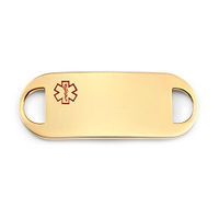 StickyJ USA 18k Gold Plated Stainless Medical Alert Tag with Free Engraving