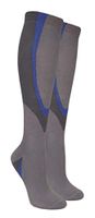 FineFit Heavy Cushion Sport Compression Socks - Grey/Blue, Small / Medium