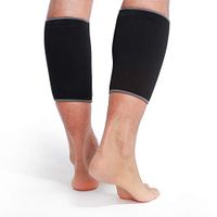 Neotech Care Calf Support Sleeve (1 Pair) - Elastic & Breathable Knitted Fabric - Muscle Pain Relief - Medium Compression - Black Color (Size S)
