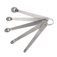 Tebatu Baking Tool,Measuring Spoon Durable Home Sauce Cutlery Accessories Stainless Steel 5pcs/Set