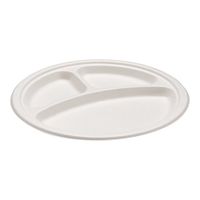 Morex Compostable Plate, 3 Compartment, 10 in, 500 Plates