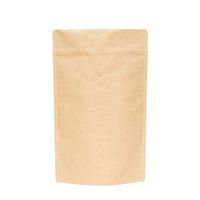 AwePackage High Barrier Natural Kraft Paper Stand up Zipper Coffee Pouch Bag with Valve (100, 16 OZ)