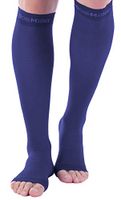 Doc Miller Open Toe Compression Socks 1 Pair 20-30mmHg Support (Dark Blue, L)