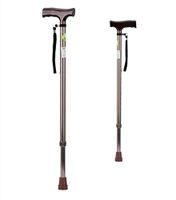 Huapa 1 Pc Crutch Walker Elderly Crutches 10-Step Adjustment Wooden Handle Single Cane Anti-Slip Load Capacity 100 kg for Elderly People