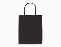 12CT Large Black Biodegradable Paper, Premium Quality Paper (Sturdy & Thicker), Kraft Bag with Colored Sturdy Handle (Large, Black)