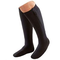Starmace Closed Toe 30-40 mmHg Zipper Compression Medical Support Leg Calf Socks (Black, L/XL)