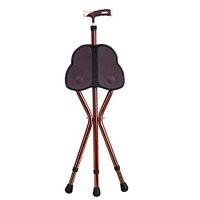 XUEME Cane Seat luminum Tripod Folding Lightweight, Height Adjustable Walking Stick with Seat Non-Slip Crutch Suitable for Elderly Disability