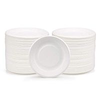 Bekith 500 Pack 6" Paper Plates Disposable Cake Dessert Plates, Eco-Friendly Natural Compostable Plant Fiber Dinner Size Printed Disposable Plates, White