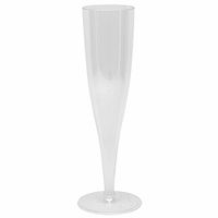 5oz Clear Champagne Flutes, 100 Count Disposable Plastic Wine Cups
