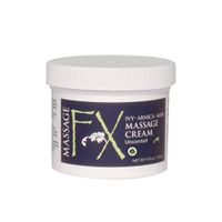 MASSAGE FX Unscented Massage Cream, 4 oz with 100% Pure Sweet Almond & Sunflower Seed Oil - Ivy, Arnica & Aloe, Deep Tissue to Relaxing Light Massages - Easy Glide, Non-Greasy - Paraben Free