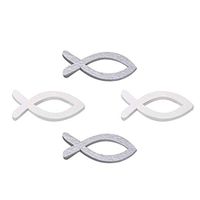 Meidexian888 100PC Wood Fish Decoration,Baptism Table Decoration Christening Decoration