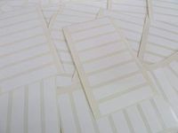 Pack of 112, 50x10mm (2 x 0.4 inch) Rectangles, White Paper Labels, Removable Low Tack Adhesive Rectangles, Easy to Remove, Plain Stickers