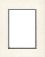 16x20 Double Acid Free White Core Picture Mats Cut for 11x14 Pictures in Cream and Ocean Grey