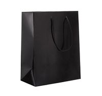 8 x 4 x 10" Black Gloss - 100 Pack | Heavy Duty Standard Original Style Paper Tote Bag Set | Perfect for Gifts, Party, Baby Shower, Kid’s Birthdays, Weddings, Lunch & More